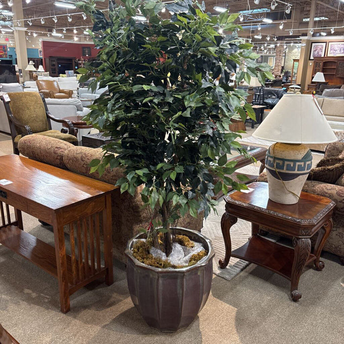 Large Edged Pot w/ Faux Plant(BAI)