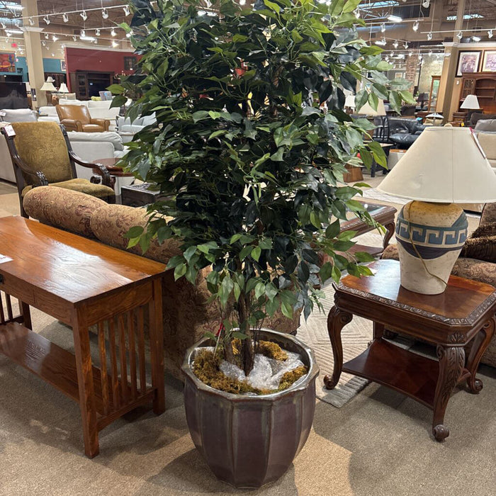 Large Edged Pot w/ Faux Plant(BAI)