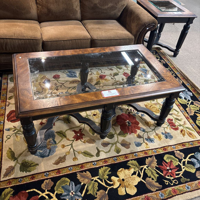 Glass Top 2-Tone Coffee Table (BTK)