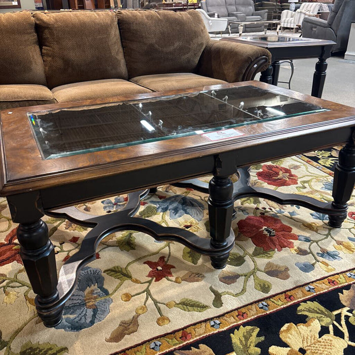 Glass Top 2-Tone Coffee Table (BTK)