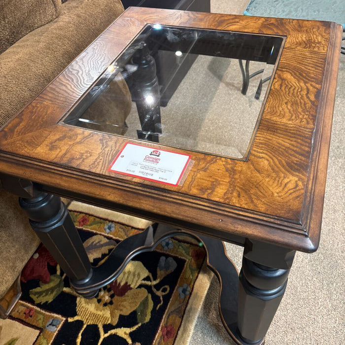 Glass Top 2-Tone End Table (SK)
