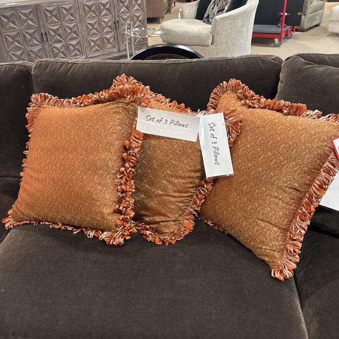 Red Fabric Tassled Silk Accent Pillow (LH)