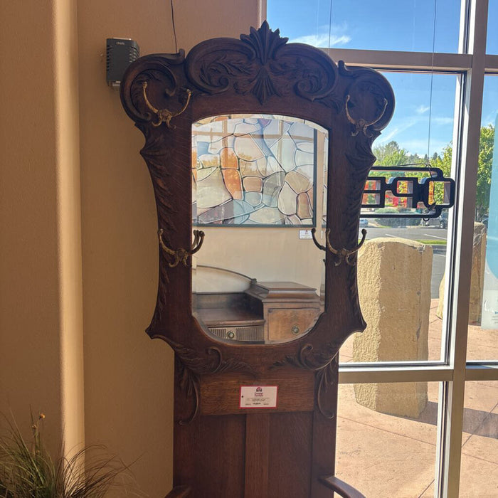 Tiger Oak Antique Hall Tree (ATH)