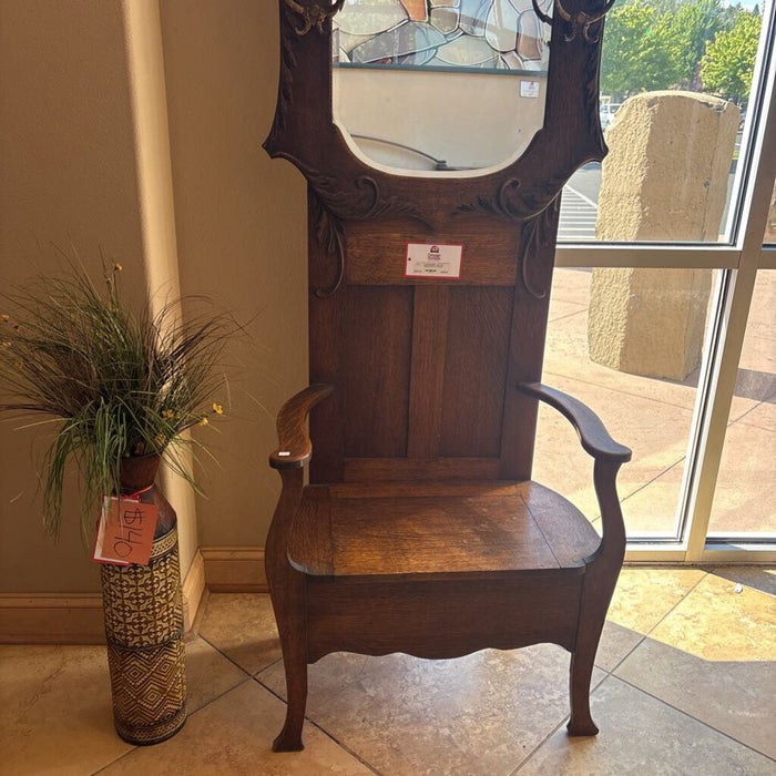 Tiger Oak Antique Hall Tree (ATH)