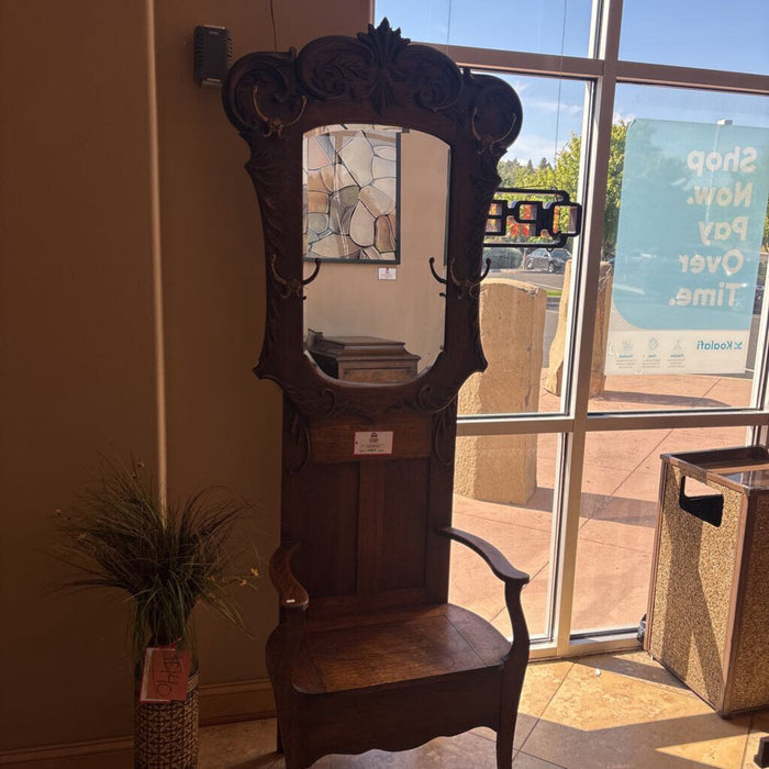 Tiger Oak Antique Hall Tree (ATH)