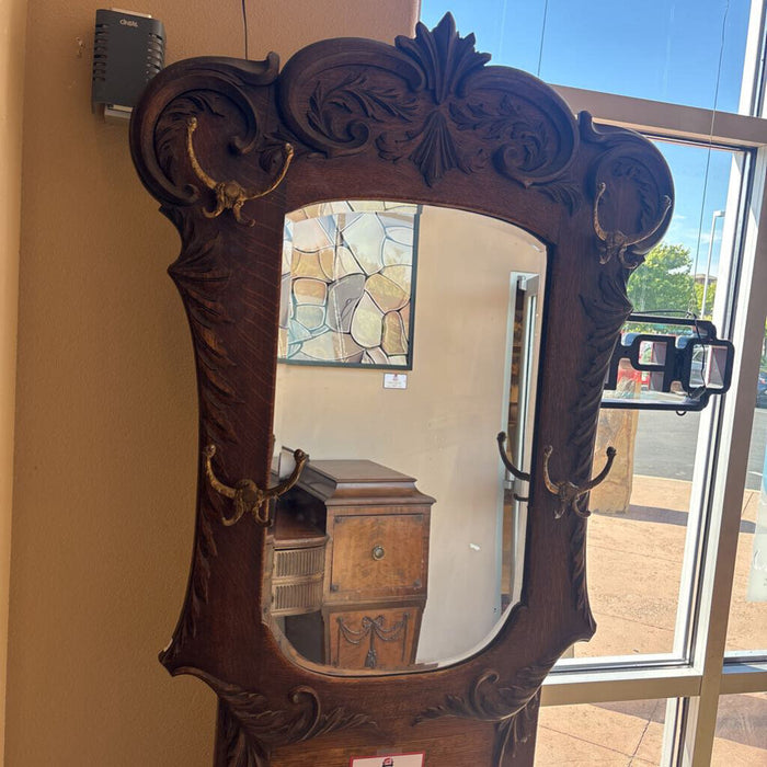 Tiger Oak Antique Hall Tree (ATH)