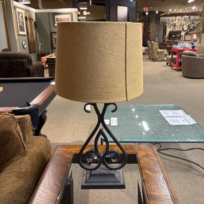 Metal Table Lamp w/ Drum Shade (BA)