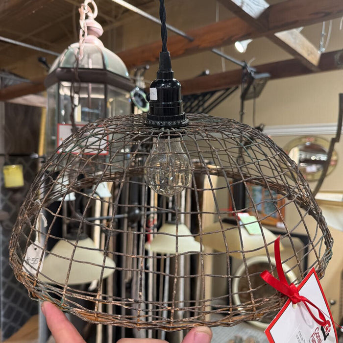Brown Wired Industrial Style Light Fixture (BA)