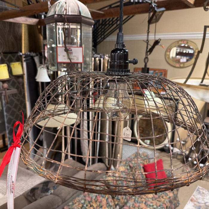 Brown Wired Industrial Style Light Fixture (BA)