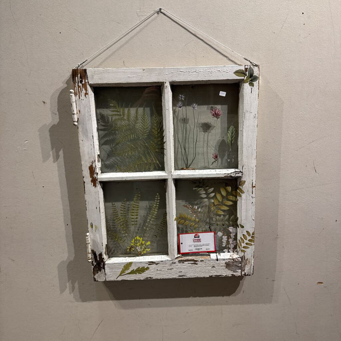Distressed White Hanging Window Art (AT)