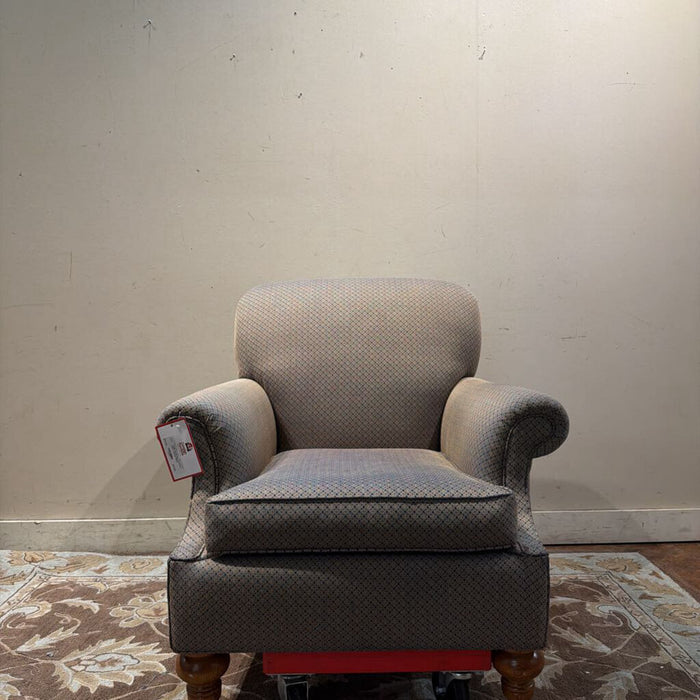 Blue Patterrned Fabric Armchair (BHA)