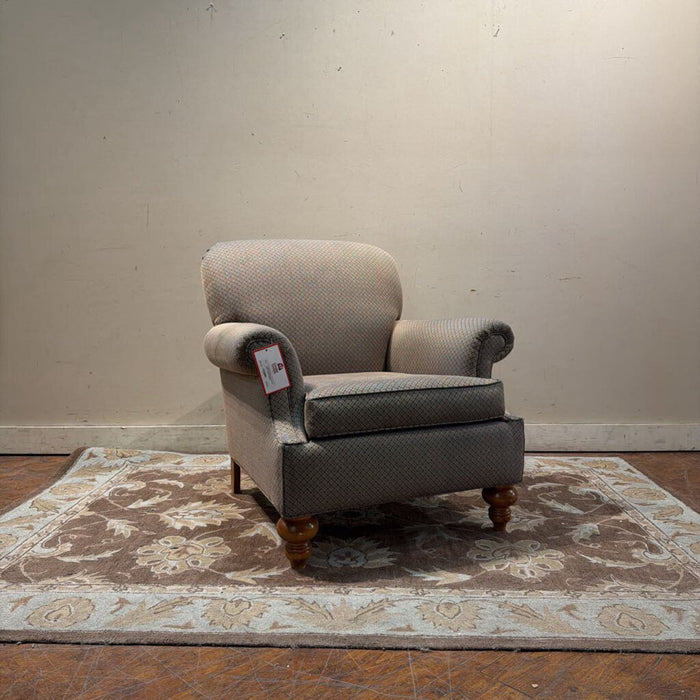 Blue Patterrned Fabric Armchair (BHA)