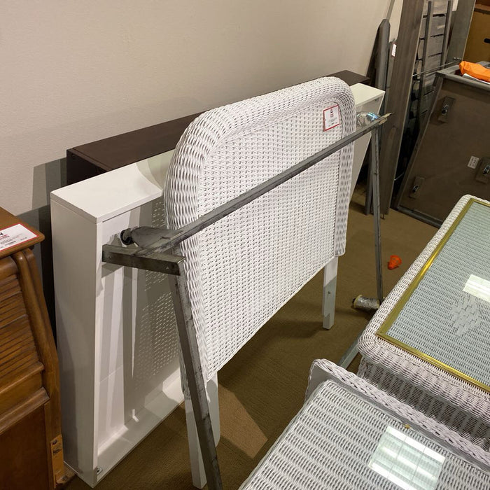 White Wicker Twin Bed Headboard (KL)