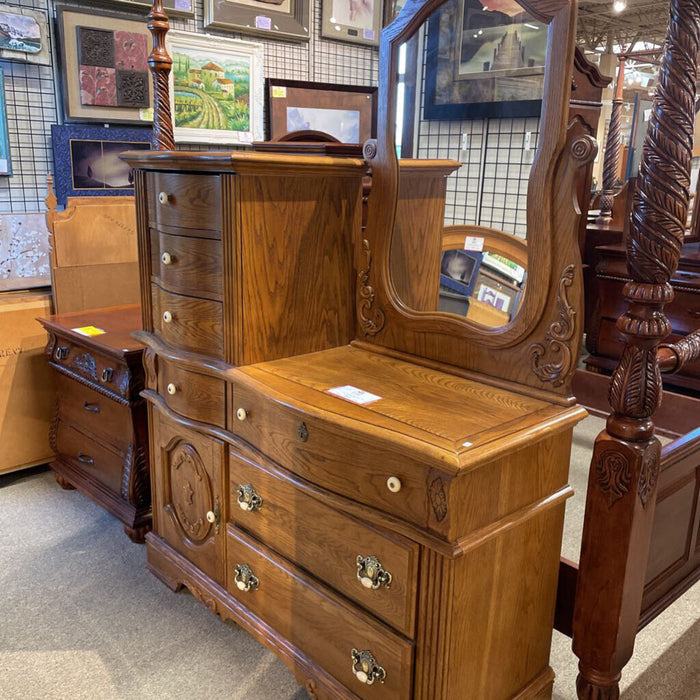 1-Door Antique Dresser/Mirror(LSH)