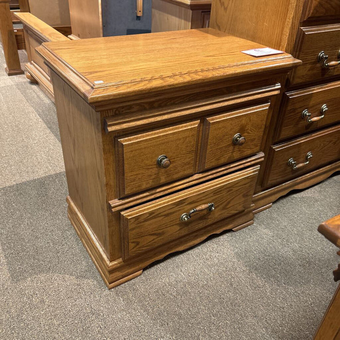 2-Drawer Oak Nightstand w/ Tray(SK)