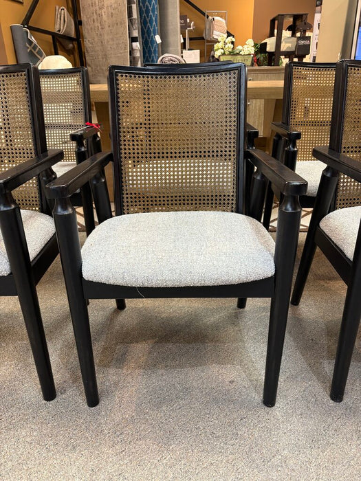 S/6 Black & Wicker Chairs (AMK)