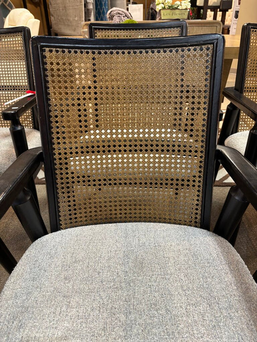 S/6 Black & Wicker Chairs (AMK)