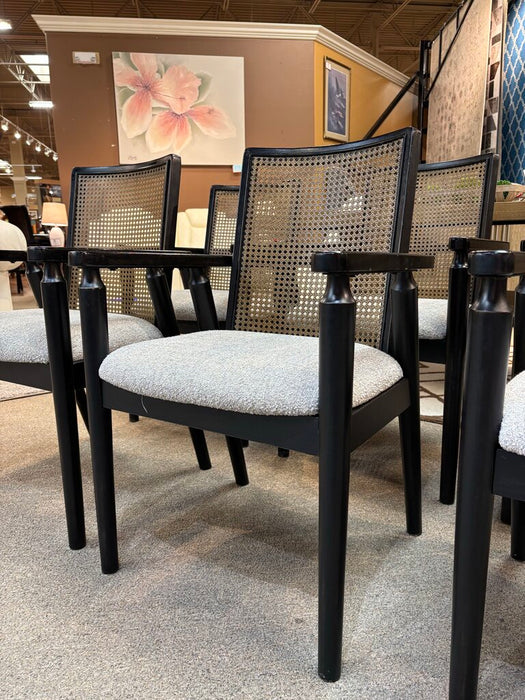 S/6 Black & Wicker Chairs (AMK)