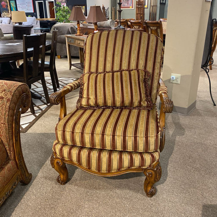 Striped Schnadig Ornate Armchair(BTK)