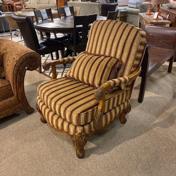Striped Schnadig Ornate Armchair(BTK)