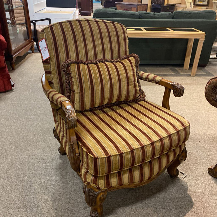 Striped Schnadig Ornate Armchair(BTK)