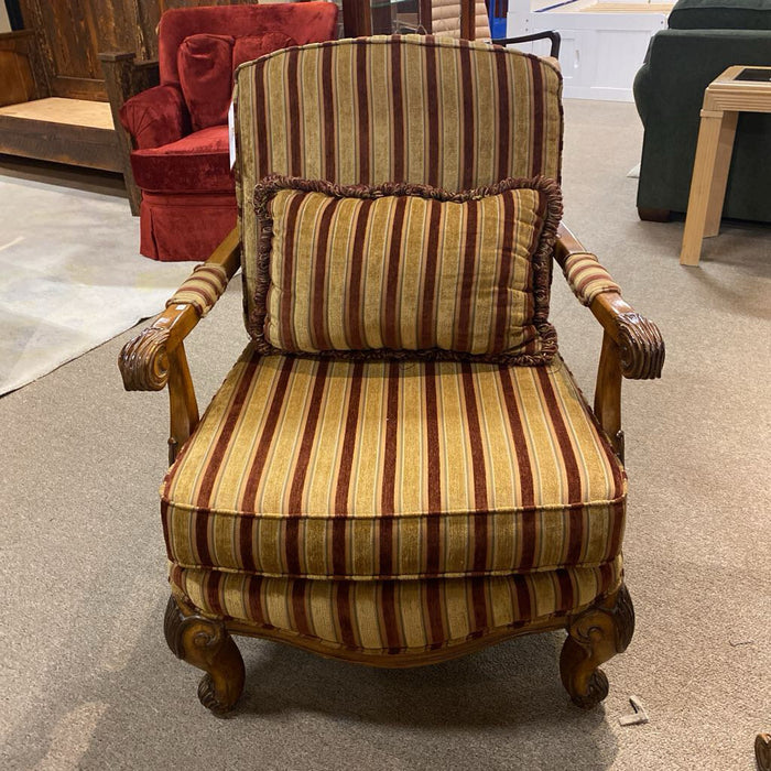 Striped Schnadig Ornate Armchair(BTK)