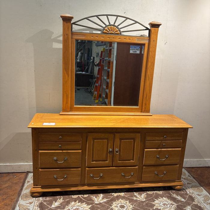 LW 2-Door 7-Drawer Dresser+Mirror (KHK)