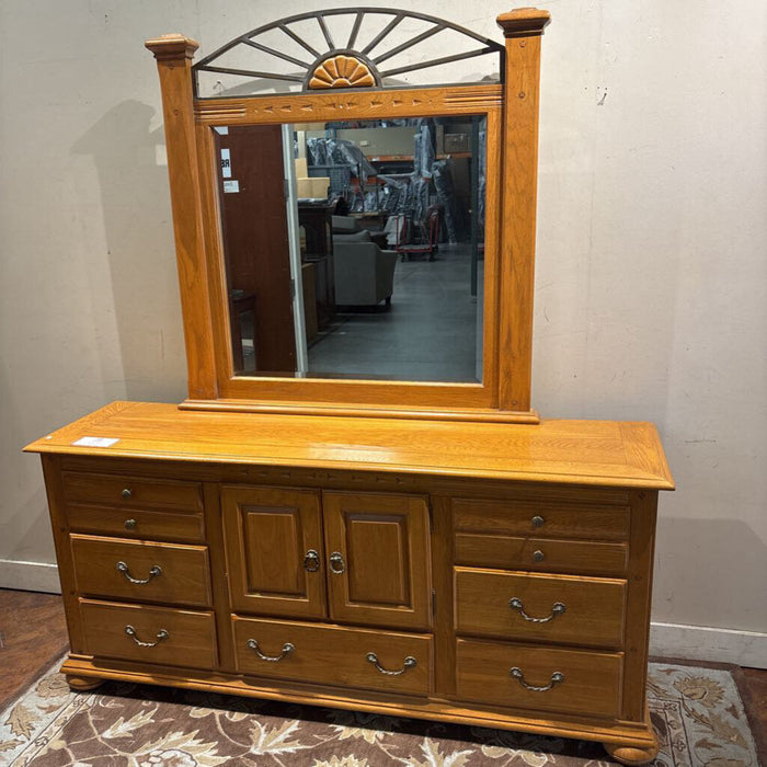 LW 2-Door 7-Drawer Dresser+Mirror (KHK)