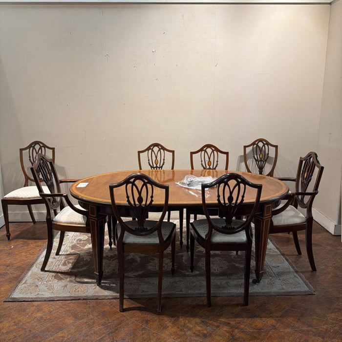 Antique Brown Table w/ 8Ch + 1L (AMK)