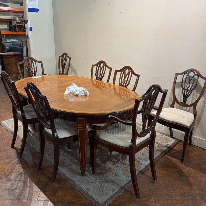 Antique Brown Table w/ 8Ch + 1L (AMK)