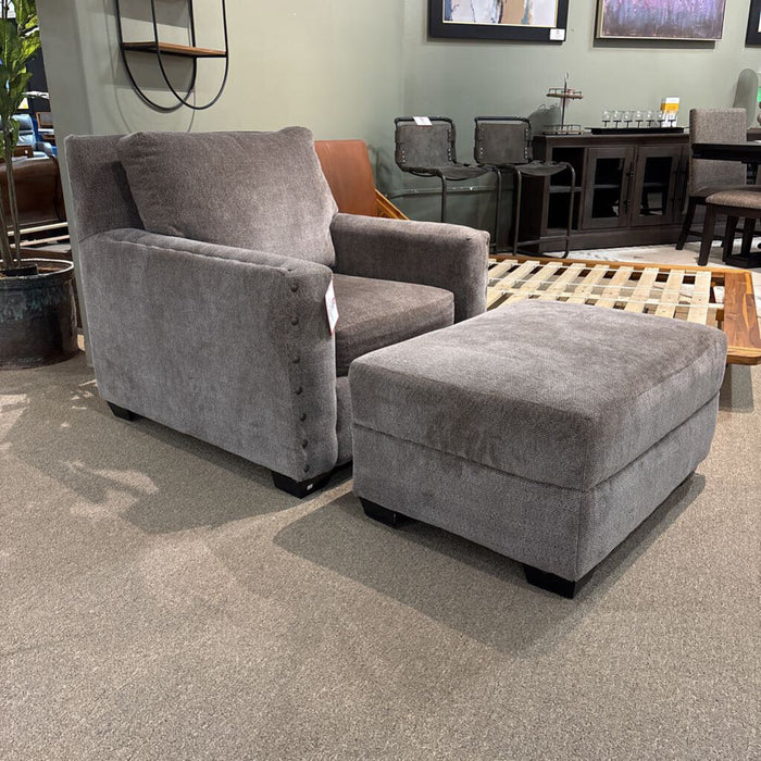 NH Grey Fabric Armchair w/ Otto(ATH)