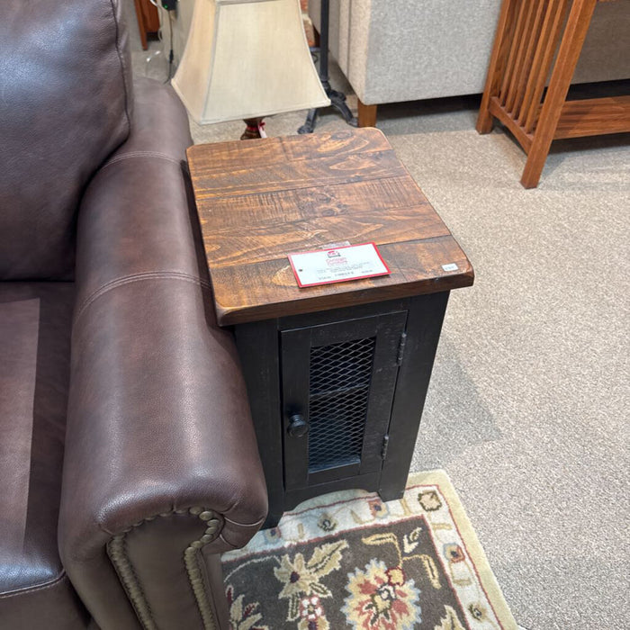 Rustic Two-Tone 1-Door End Table(TI)