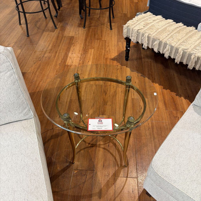 Oval GT/Brass Base End Table(KL)