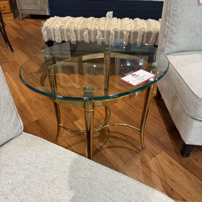 Oval GT/Brass Base End Table(KL)