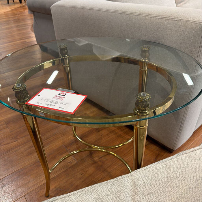 Oval GT/Brass Base End Table(KL)
