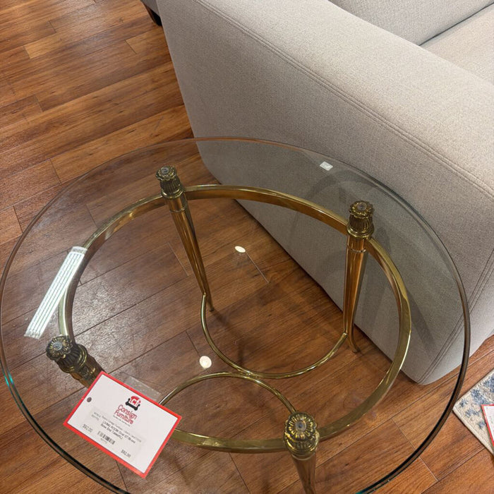 Oval GT/Brass Base End Table(KL)