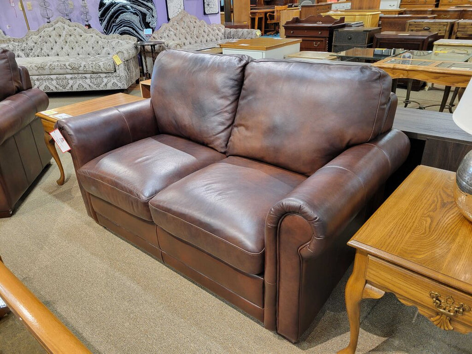Brown Leather Loveseat(LSH)