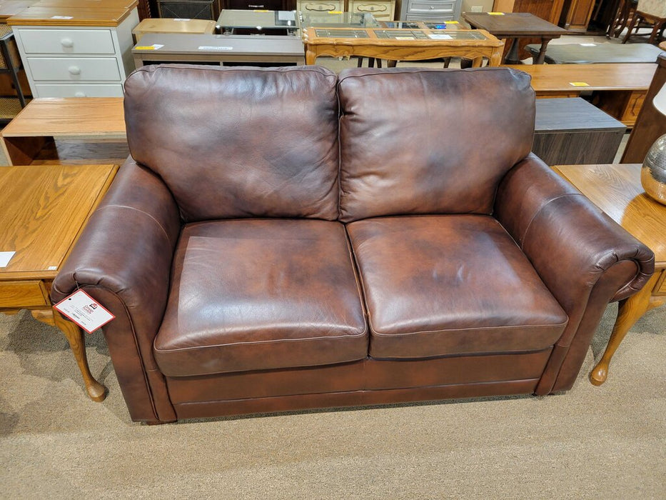 Brown Leather Loveseat(LSH)