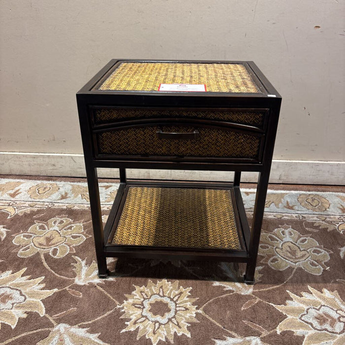 1-Drawer Wicker/Metal Nightstand(BHA)