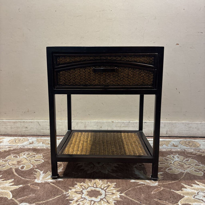 1-Drawer Wicker/Metal Nightstand(BHA)