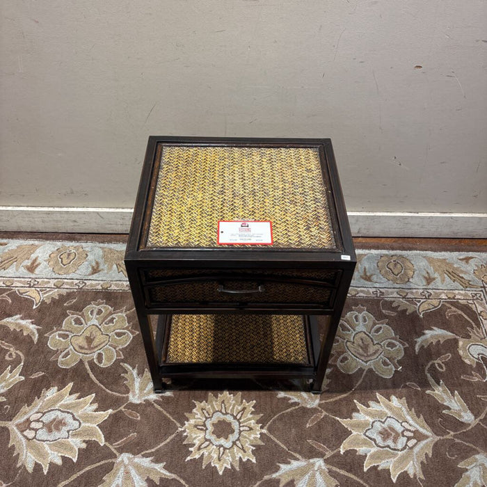 1-Drawer Wicker/Metal Nightstand(BHA)