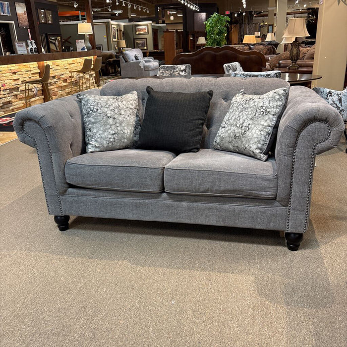 Tufted Grey Lena Loveseat(ATH)