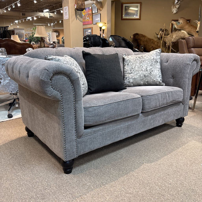 Tufted Grey Lena Loveseat(ATH)