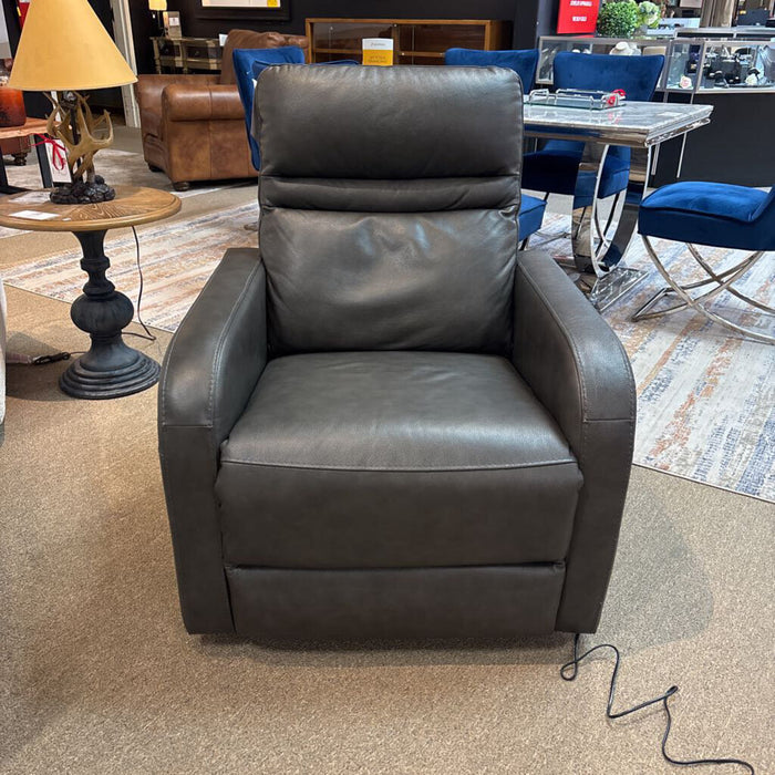 Grey Powered Leather Recliner(KLH)