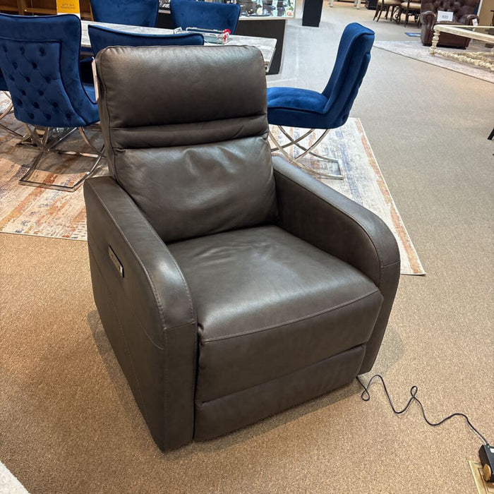 Grey Powered Leather Recliner(KLH)
