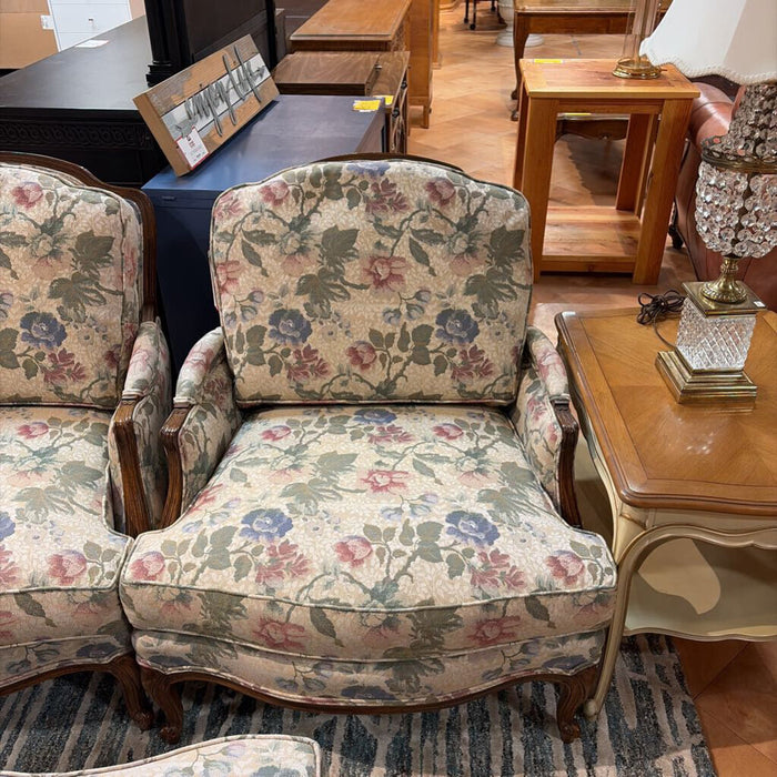 Floral Fabric Upholstered Armchair(TI)