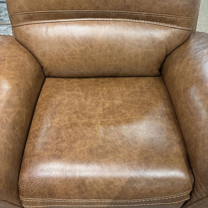 Orange Leather Powered Recliner (ALK)