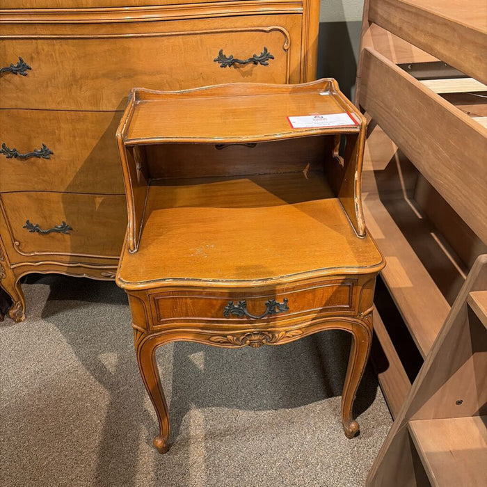 2-Tier Antique 1-Drawer Nightstand(AT)