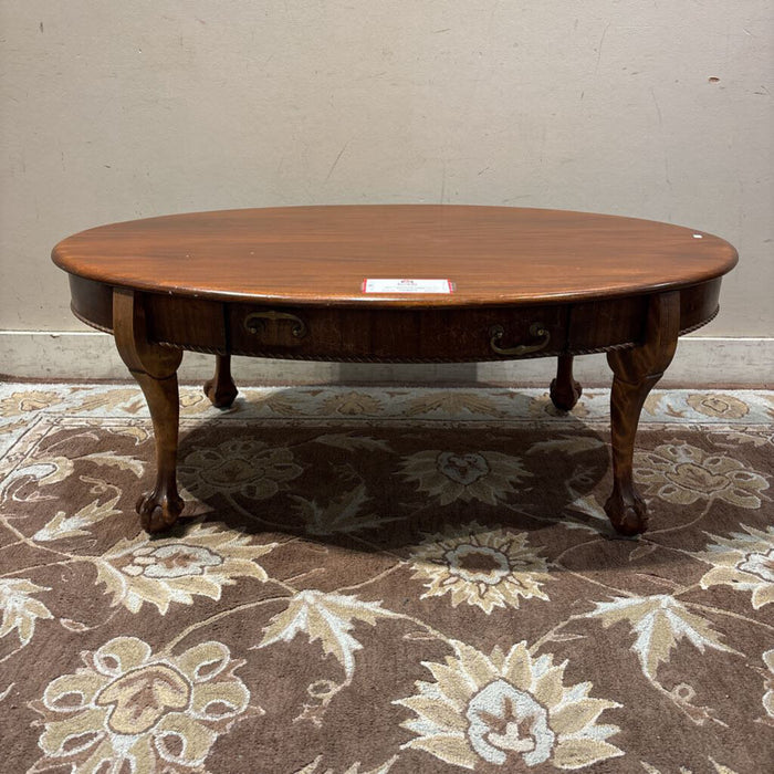 1-Drawer Darkwood Oval Coffee-Table (BAH)