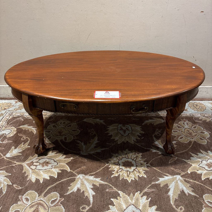 1-Drawer Darkwood Oval Coffee-Table (BAH)